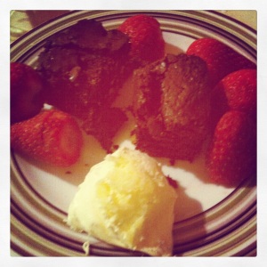 Slutty brownies, strawberries and clotted cream...